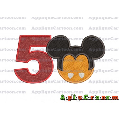 Mickey Mouse Halloween 03 Applique Design Birthday Number 5