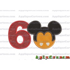 Mickey Mouse Halloween 03 Applique Design Birthday Number 6