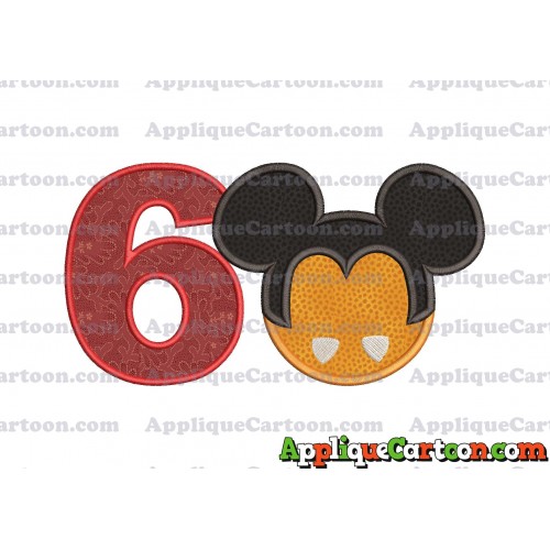 Mickey Mouse Halloween 03 Applique Design Birthday Number 6