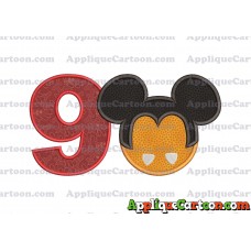 Mickey Mouse Halloween 03 Applique Design Birthday Number 9
