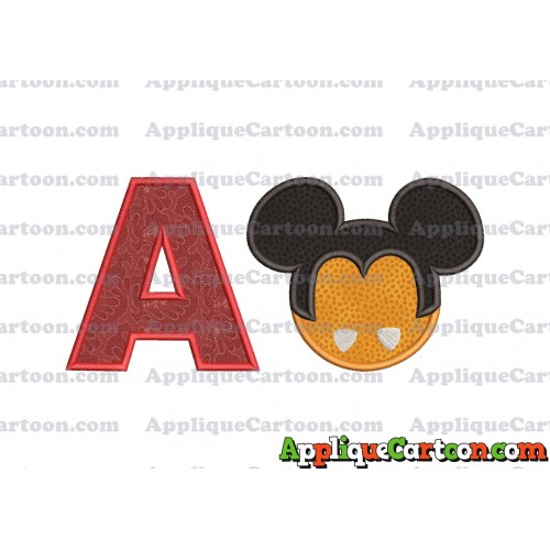 Mickey Mouse Halloween 03 Applique Design With Alphabet A