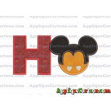 Mickey Mouse Halloween 03 Applique Design With Alphabet H