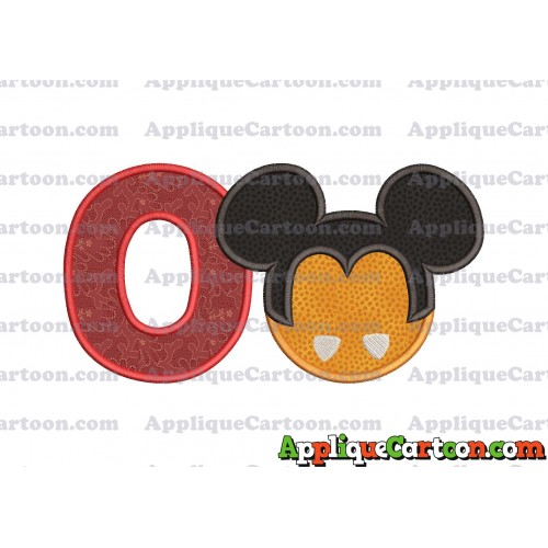 Mickey Mouse Halloween 03 Applique Design With Alphabet O