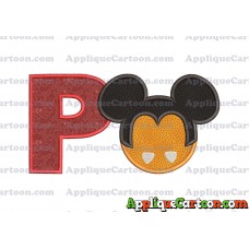 Mickey Mouse Halloween 03 Applique Design With Alphabet P