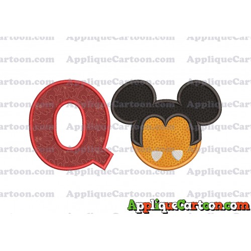 Mickey Mouse Halloween 03 Applique Design With Alphabet Q