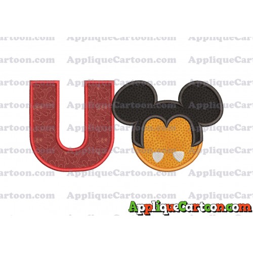 Mickey Mouse Halloween 03 Applique Design With Alphabet U