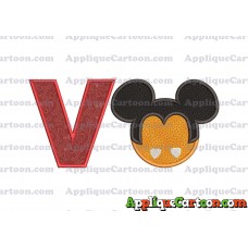 Mickey Mouse Halloween 03 Applique Design With Alphabet V
