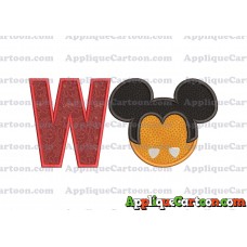 Mickey Mouse Halloween 03 Applique Design With Alphabet W