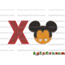 Mickey Mouse Halloween 03 Applique Design With Alphabet X