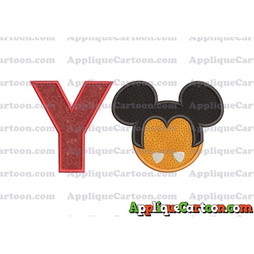 Mickey Mouse Halloween 03 Applique Design With Alphabet Y
