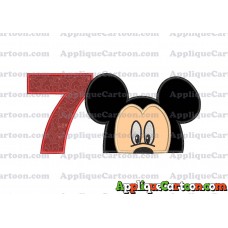 Mickey Mouse Head Applique Embroidery Design Birthday Number 7
