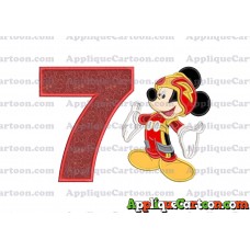 Mickey Mouse Roadster Applique Embroidery Design Birthday Number 7