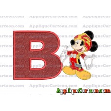 Mickey Mouse Roadster Applique Embroidery Design With Alphabet B