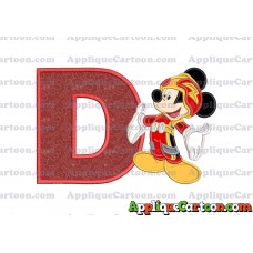 Mickey Mouse Roadster Applique Embroidery Design With Alphabet D