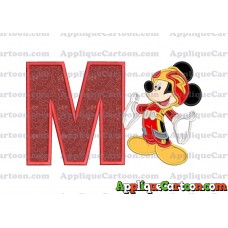 Mickey Mouse Roadster Applique Embroidery Design With Alphabet M