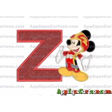 Mickey Mouse Roadster Applique Embroidery Design With Alphabet Z