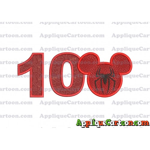 Mickey Mouse Spiderman Applique Design Birthday Number 10