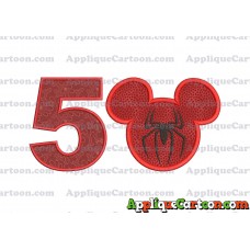 Mickey Mouse Spiderman Applique Design Birthday Number 5