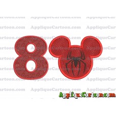 Mickey Mouse Spiderman Applique Design Birthday Number 8