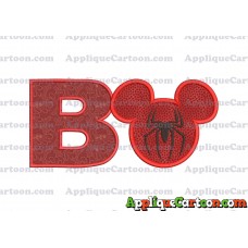 Mickey Mouse Spiderman Applique Design With Alphabet B