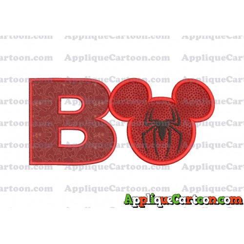 Mickey Mouse Spiderman Applique Design With Alphabet B