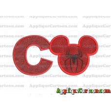 Mickey Mouse Spiderman Applique Design With Alphabet C