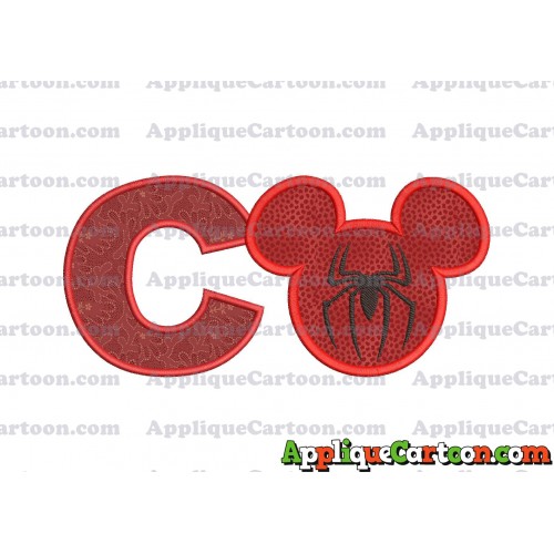 Mickey Mouse Spiderman Applique Design With Alphabet C