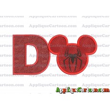 Mickey Mouse Spiderman Applique Design With Alphabet D