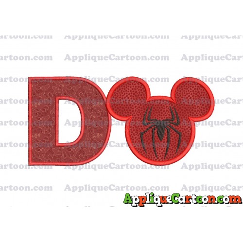 Mickey Mouse Spiderman Applique Design With Alphabet D