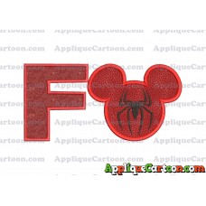 Mickey Mouse Spiderman Applique Design With Alphabet F