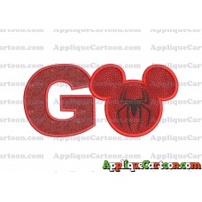 Mickey Mouse Spiderman Applique Design With Alphabet G