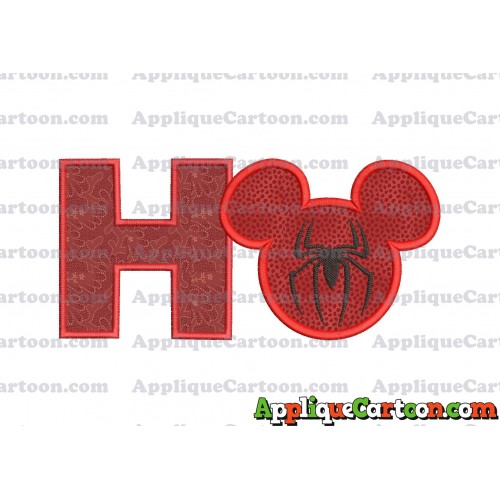 Mickey Mouse Spiderman Applique Design With Alphabet H
