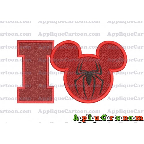 Mickey Mouse Spiderman Applique Design With Alphabet I