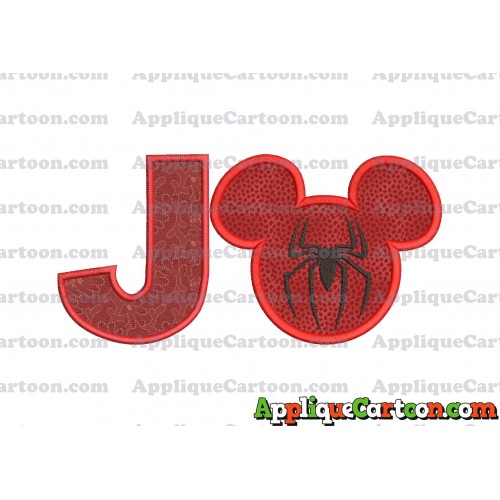Mickey Mouse Spiderman Applique Design With Alphabet J