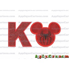 Mickey Mouse Spiderman Applique Design With Alphabet K
