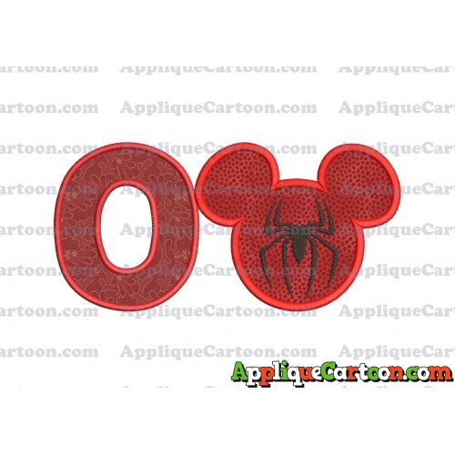 Mickey Mouse Spiderman Applique Design With Alphabet O