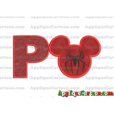 Mickey Mouse Spiderman Applique Design With Alphabet P