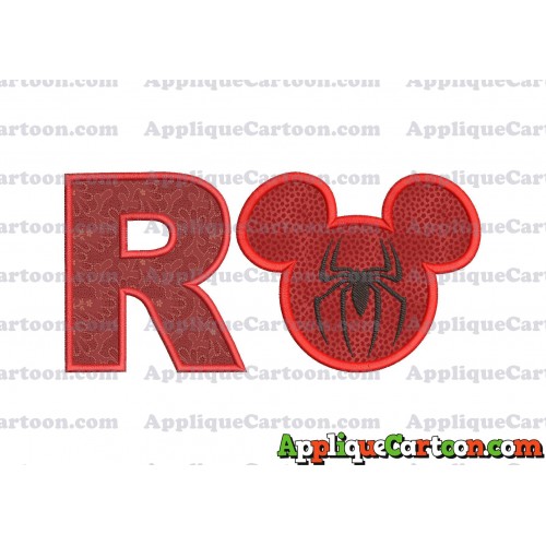 Mickey Mouse Spiderman Applique Design With Alphabet R