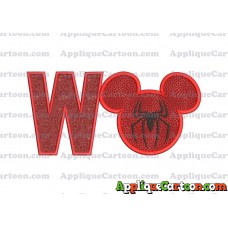 Mickey Mouse Spiderman Applique Design With Alphabet W