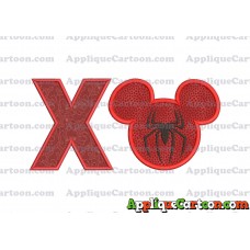 Mickey Mouse Spiderman Applique Design With Alphabet X