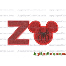 Mickey Mouse Spiderman Applique Design With Alphabet Z