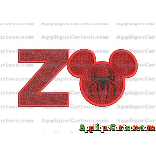 Mickey Mouse Spiderman Applique Design With Alphabet Z