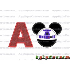 Mickey Mouse Star Wars 4 Applique Machine Embroidery Design With Alphabet A