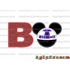 Mickey Mouse Star Wars 4 Applique Machine Embroidery Design With Alphabet B