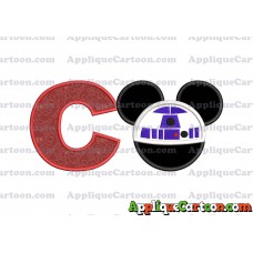 Mickey Mouse Star Wars 4 Applique Machine Embroidery Design With Alphabet C