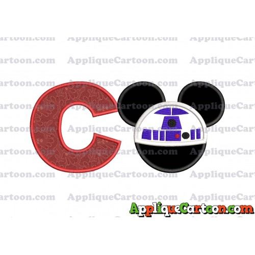Mickey Mouse Star Wars 4 Applique Machine Embroidery Design With Alphabet C