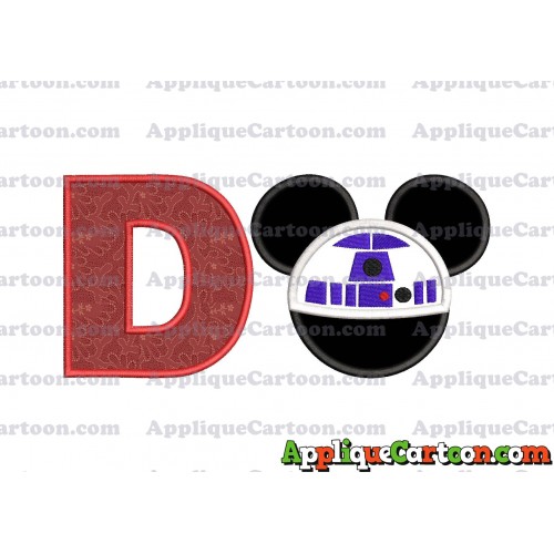 Mickey Mouse Star Wars 4 Applique Machine Embroidery Design With Alphabet D
