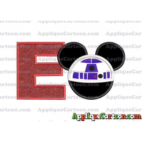 Mickey Mouse Star Wars 4 Applique Machine Embroidery Design With Alphabet E