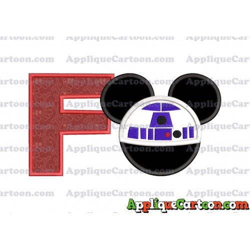 Mickey Mouse Star Wars 4 Applique Machine Embroidery Design With Alphabet F