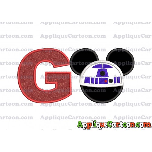 Mickey Mouse Star Wars 4 Applique Machine Embroidery Design With Alphabet G